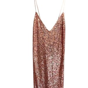 Victoria's Secret Rose Gold Sequin Backless Dress